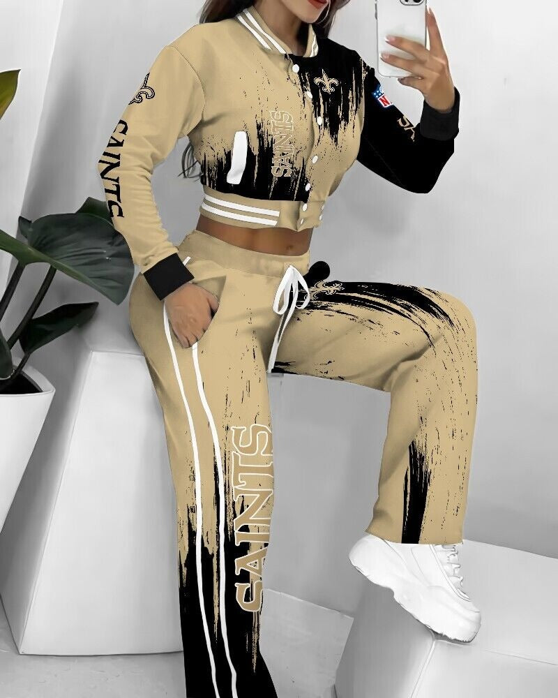New Orleans Saints 3D Printed Varsity Jacket Set