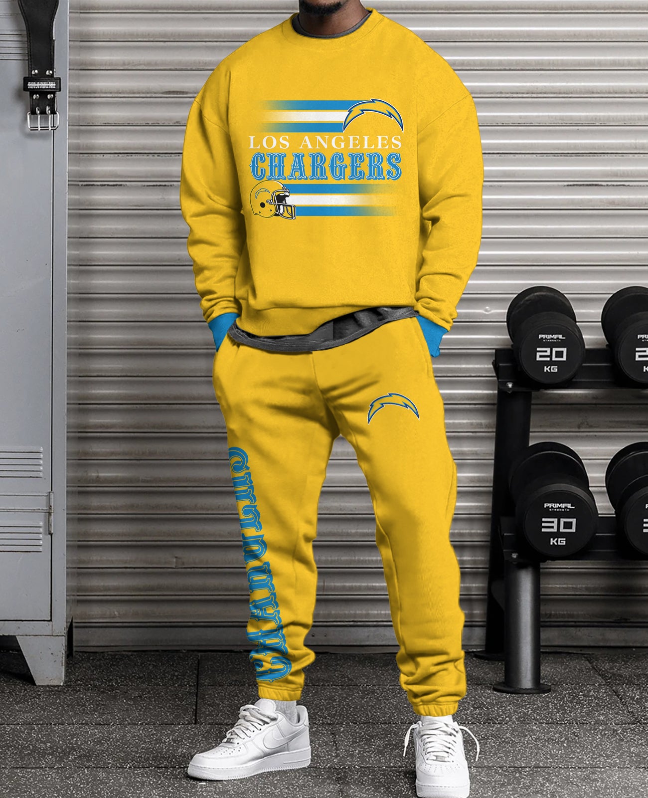 Los Angeles Chargers 3D sweatsuit and sweatpants 2 piece outfits