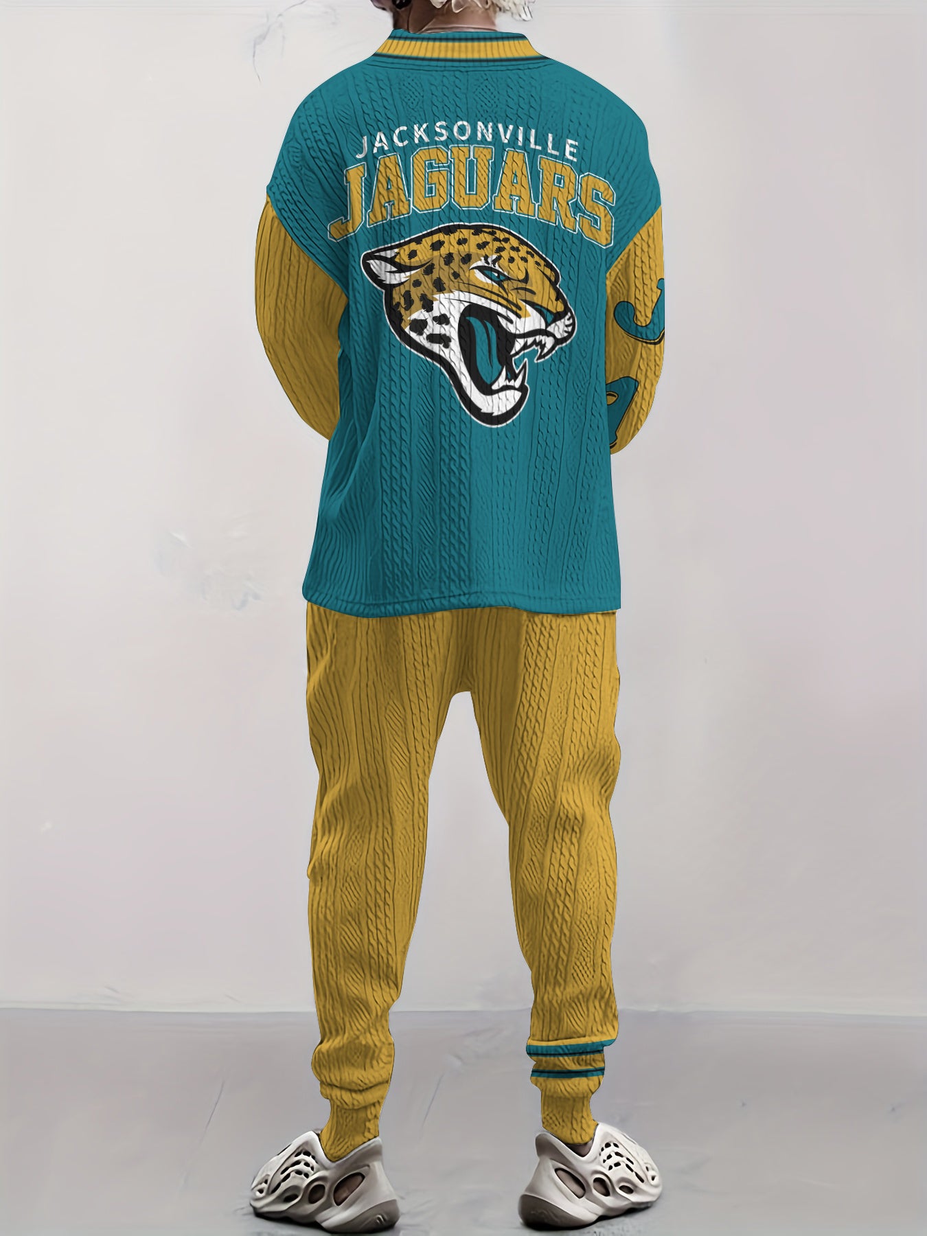 Jacksonville Jaguars Classic All-Season Long Sleeve V-Neck Pullover Sweater