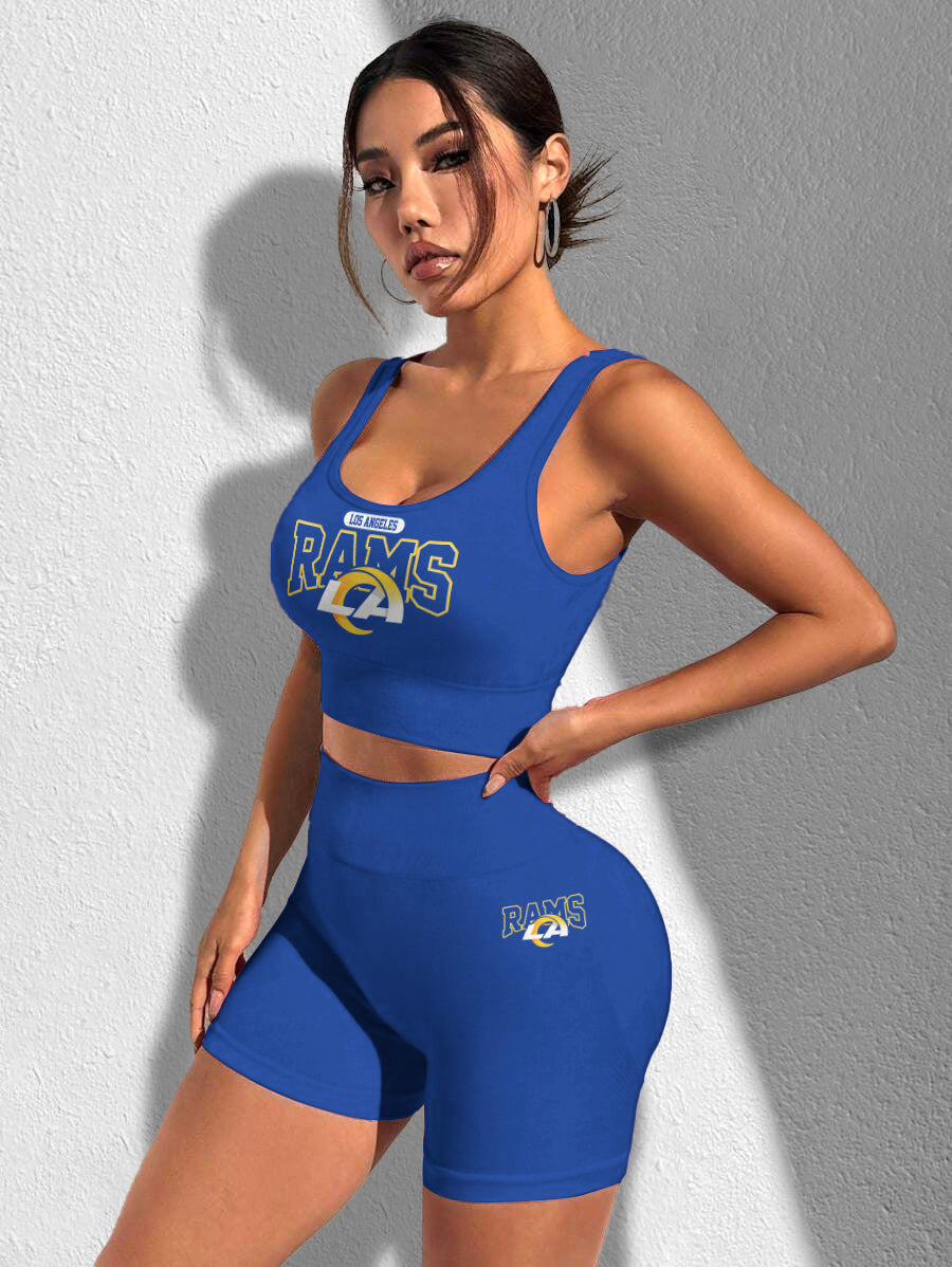 Los Angeles Rams Sports Bra & Shorts Gym Set