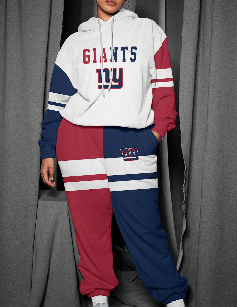 New York Giants 3D Printed Pullover Hoodie And Sweatpant 2pcs Tracksuits