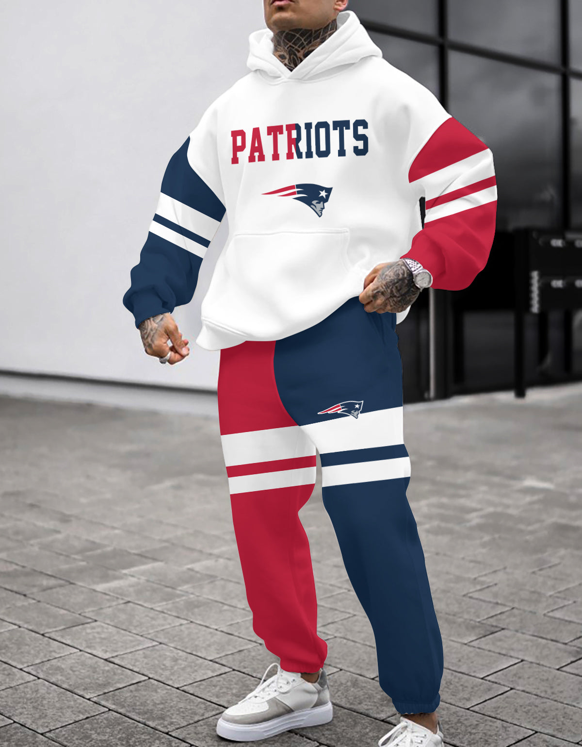 New England Patriots 3D Printed Pullover Hoodie And Sweatpant 2pcs Tracksuits
