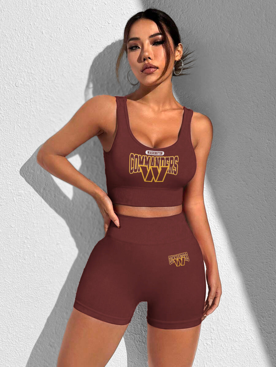 Washington Commanders Sports Bra & Shorts Gym Set