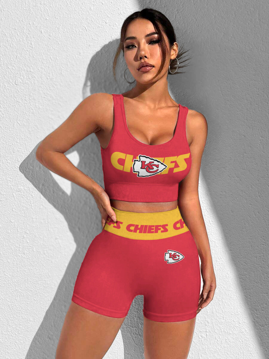 Kansas City Chiefs Sports Bra & Shorts Gym Set