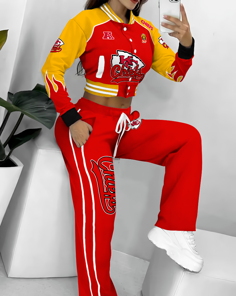 Kansas City Chiefs 3D Printed Varsity Jacket Set