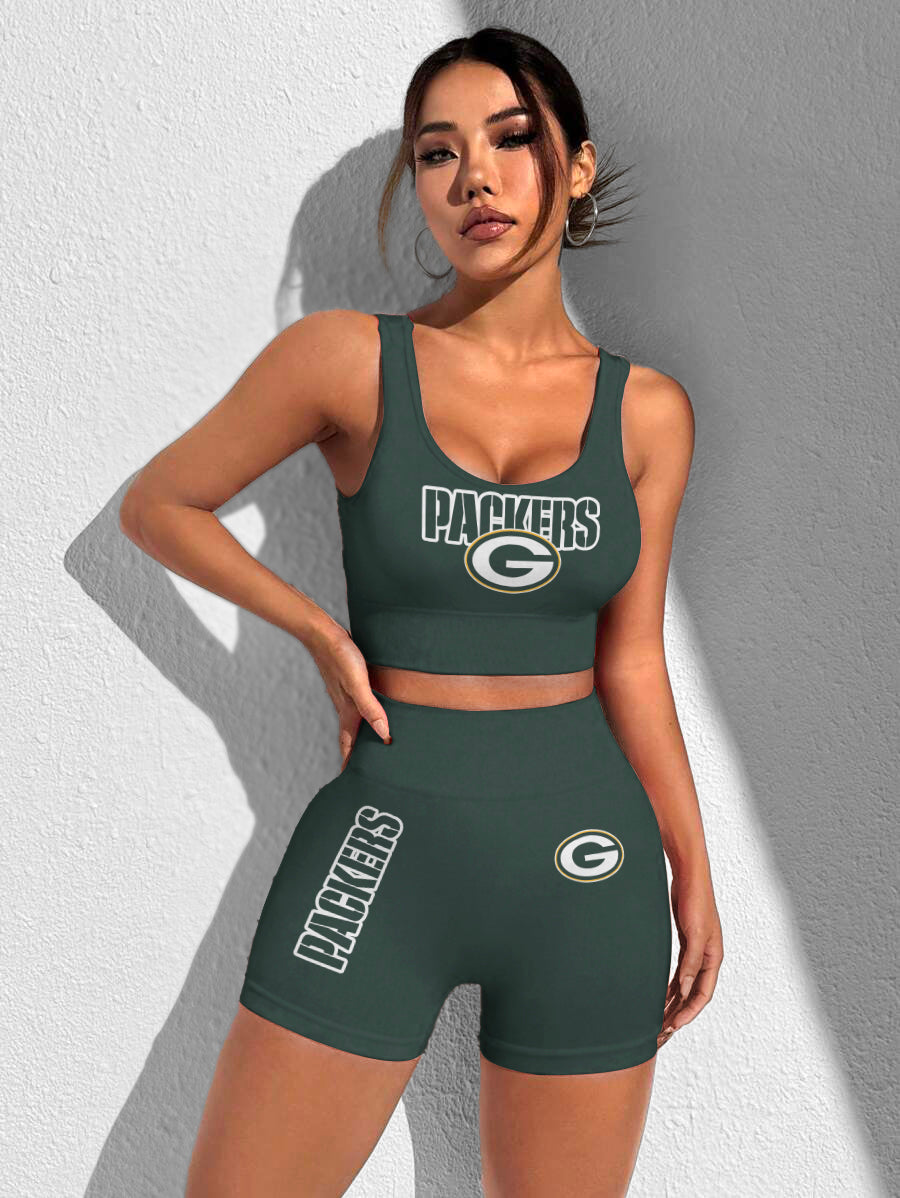 Green Bay Packers Sports Bra & Shorts Gym Set