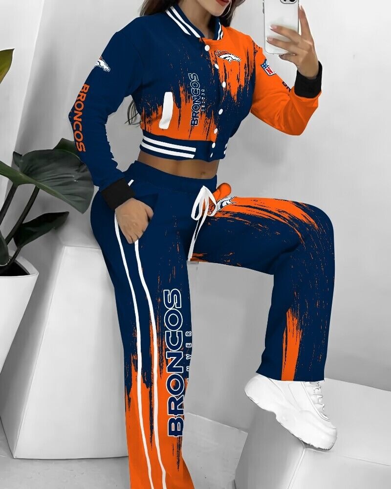Denver Broncos 3D Printed Varsity Jacket Set