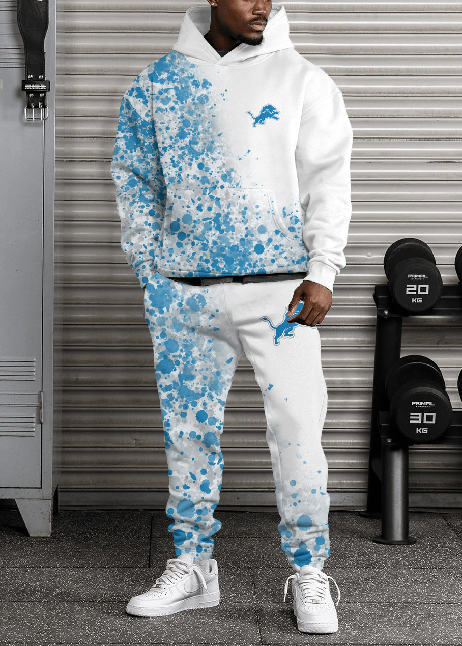 Detroit Lions 3D Printed Pullover Hoodie And Sweatpant 2pcs Tracksuits