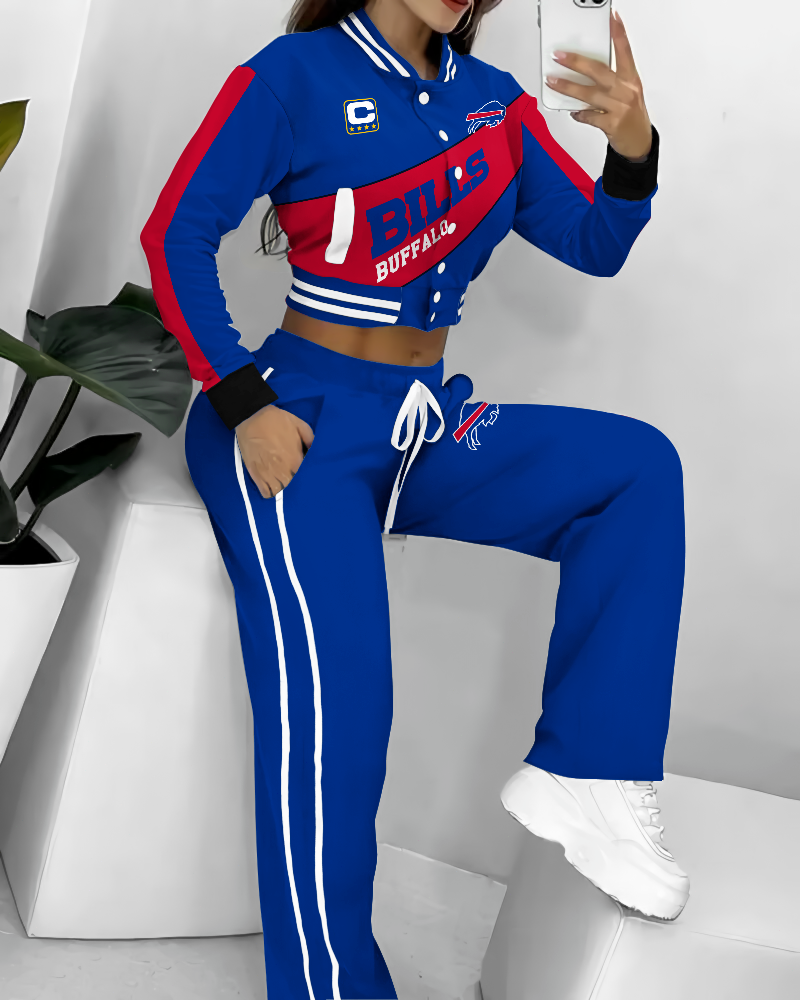 Buffalo Bills 3D Printed Varsity Jacket Set
