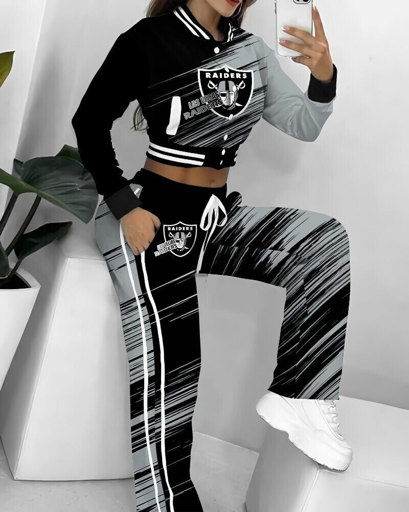 Las Vegas Raiders 3D Printed Varsity Jacket Set