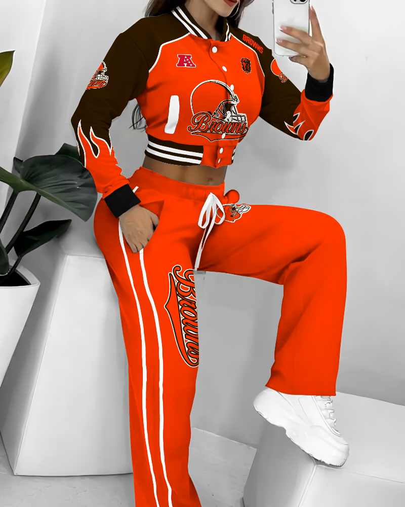 Cleveland Browns 3D Printed Varsity Jacket Set