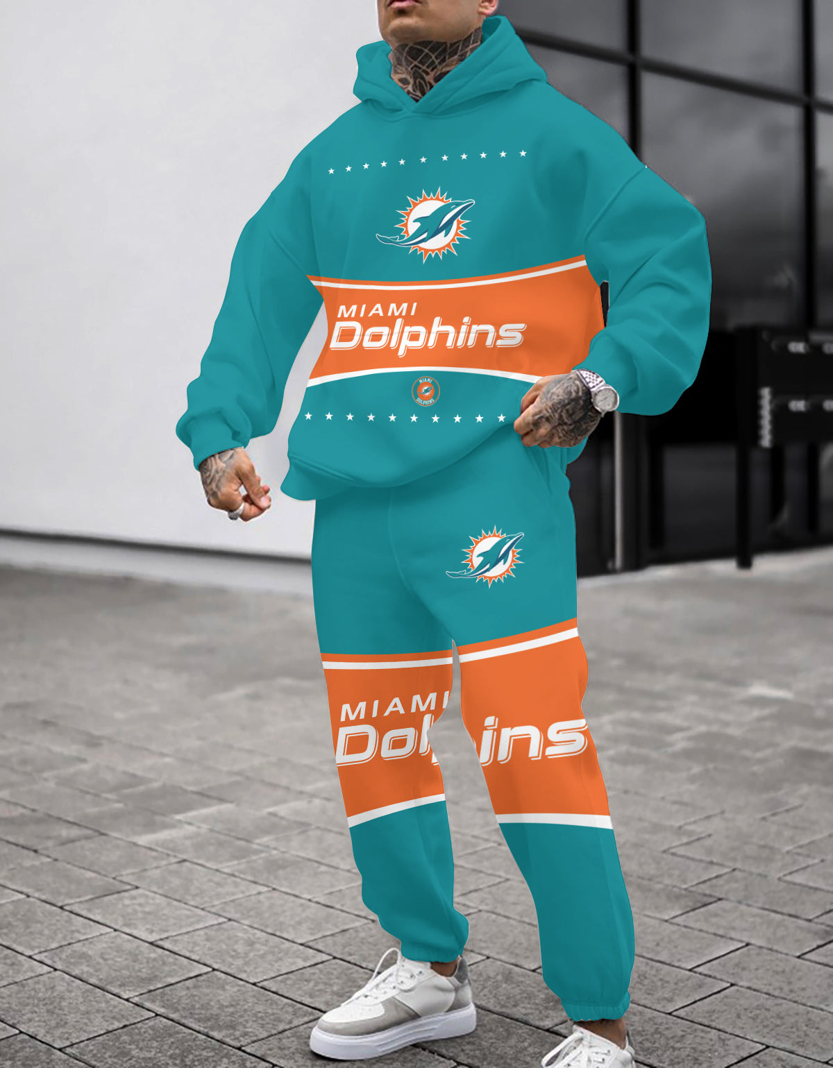 Miami Dolphins 3D Printed Pullover Hoodie And Sweatpant 2pcs Tracksuits