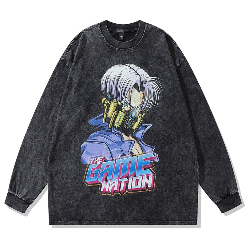 "Game Nation" Vintage Washed Long Sleeve Shirt