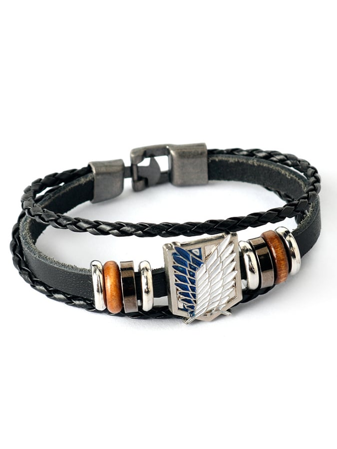 Vintage Multi-Layer Pair Clasp Braided Leather Bracelet