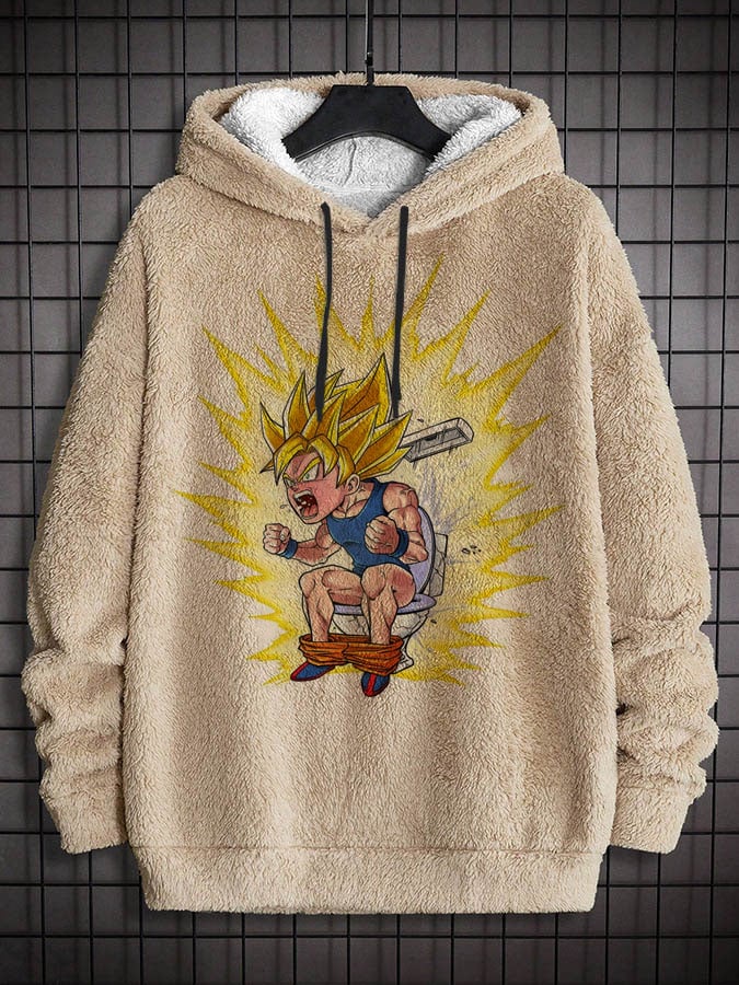 Men's Fashion Casual Plush Printed Hoodie MHO470138