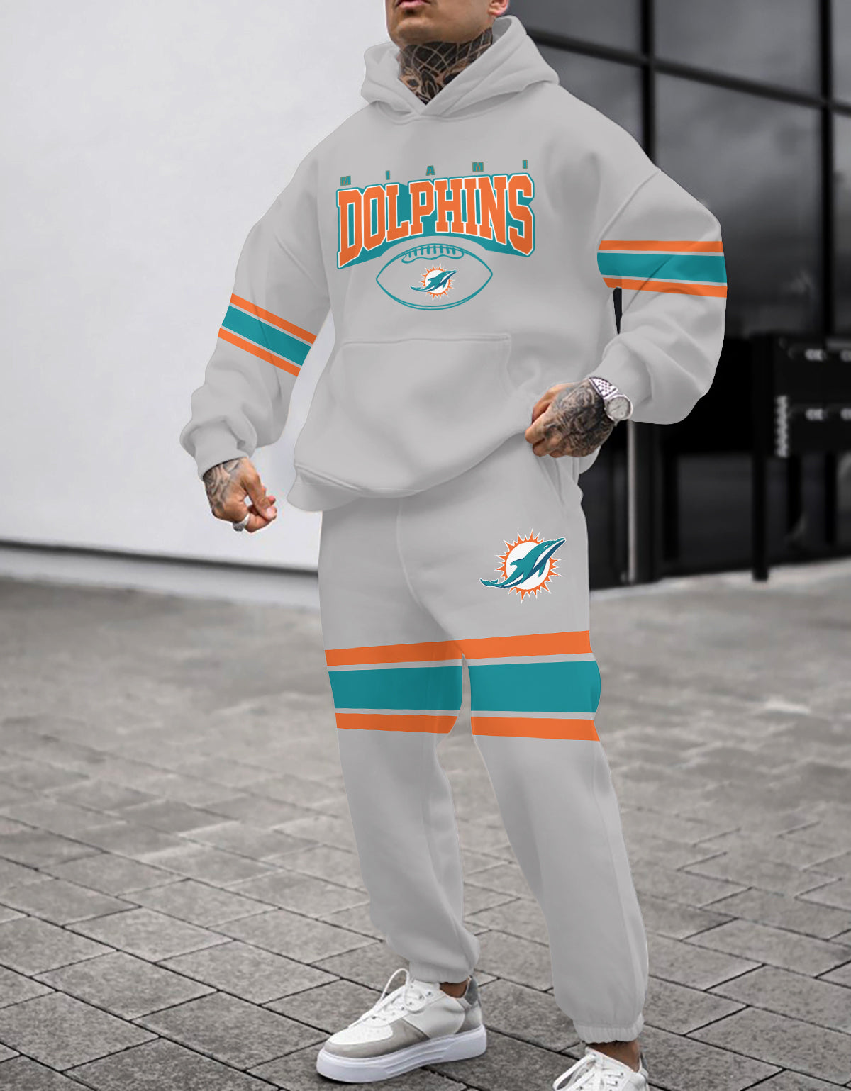Miami Dolphins 3D Printed Pullover Hoodie And Sweatpant 2pcs Tracksuits