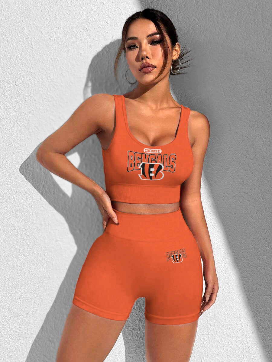 Cincinnati Bengals Sports Bra & Shorts Gym Set