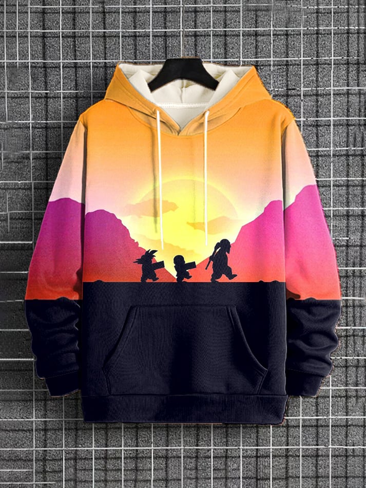 Men's Fashion Casual Anime Printed Hoodie