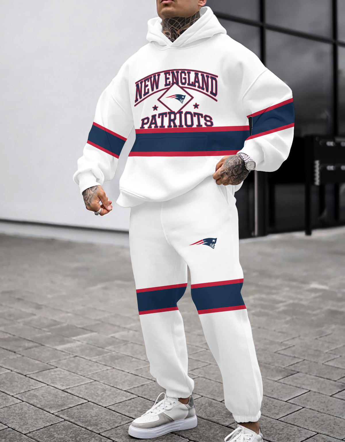 New England Patriots 3D Printed Pullover Hoodie And Sweatpant 2pcs Tracksuits