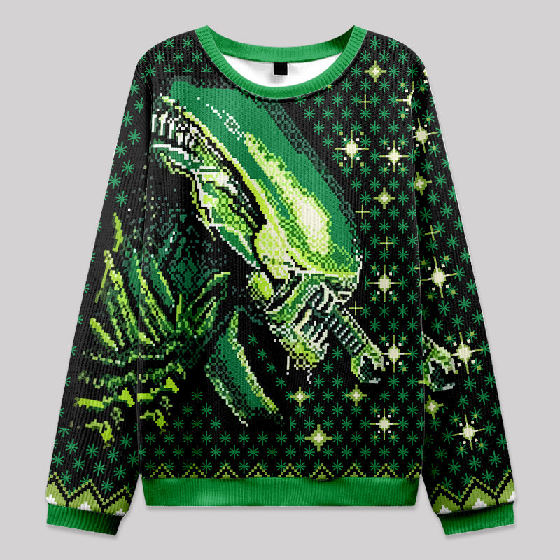 Alien Green Knit Sweatshirt