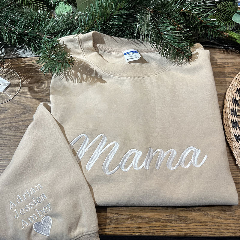 Custom Embroidered Mama Sweatshirt with Names