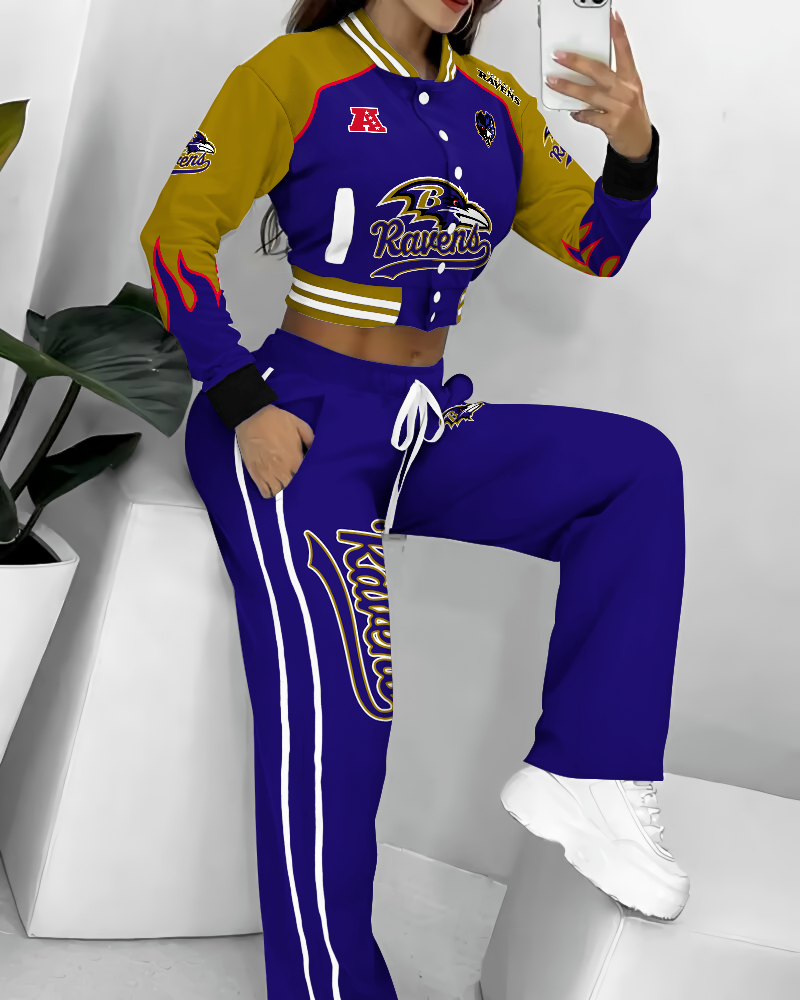 Baltimore Ravens  3D Printed Varsity Jacket Set