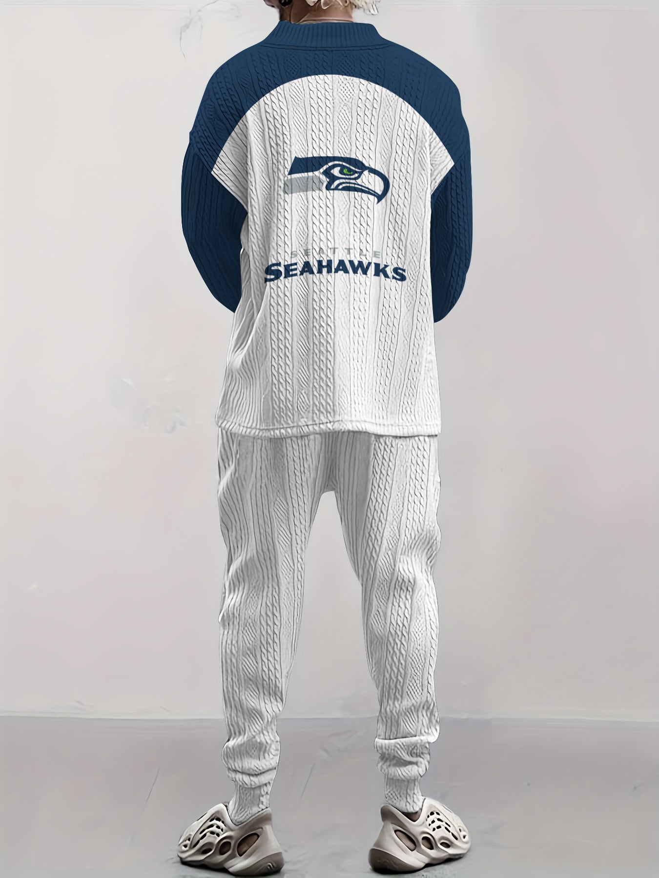 Seattle Seahawks  Classic  All-Season Long Sleeve V-Neck Pullover Sweater