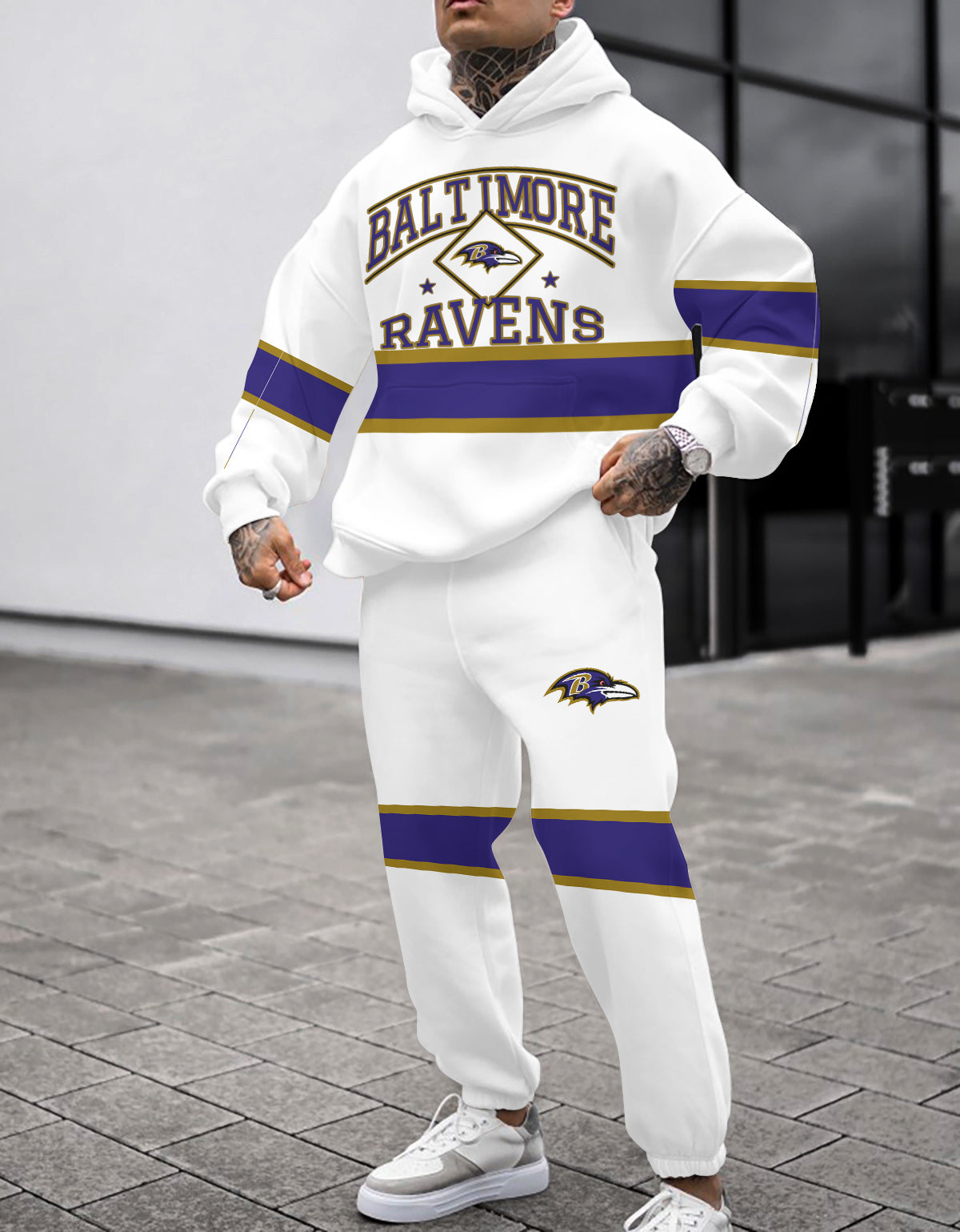 Baltimore Ravens 3D Printed Pullover Hoodie And Sweatpant 2pcs Tracksuits
