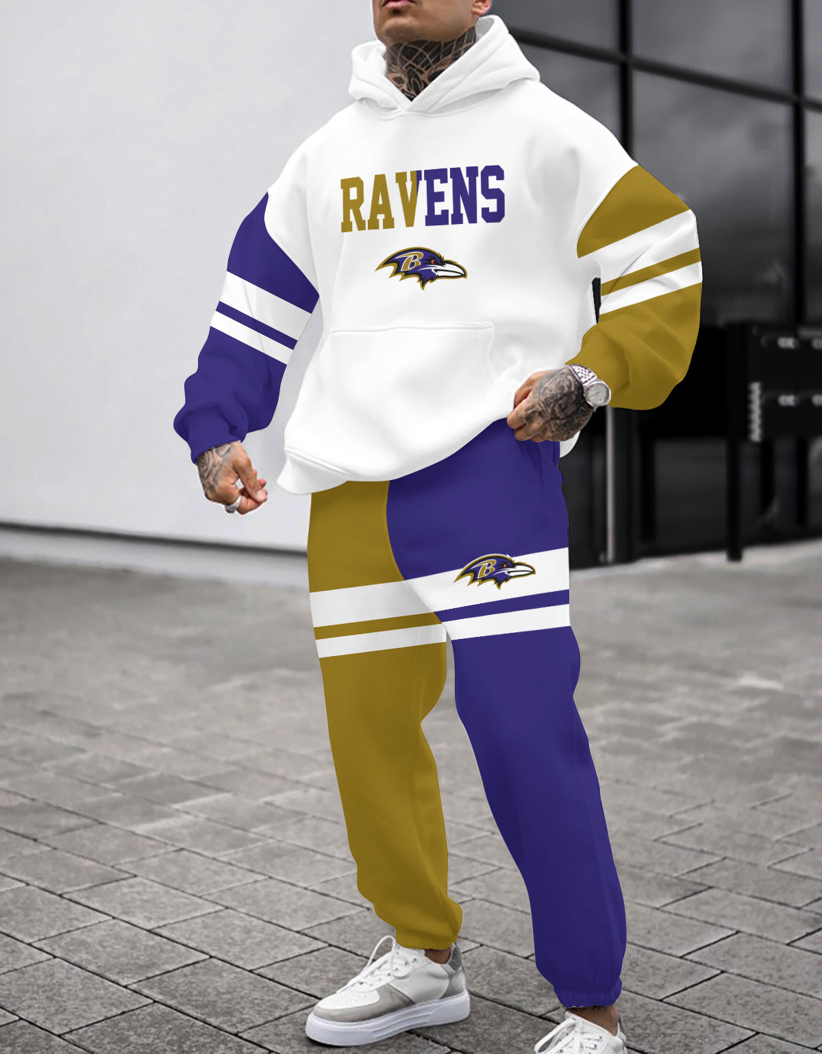 Baltimore Ravens 3D Printed Pullover Hoodie And Sweatpant 2pcs Tracksuits
