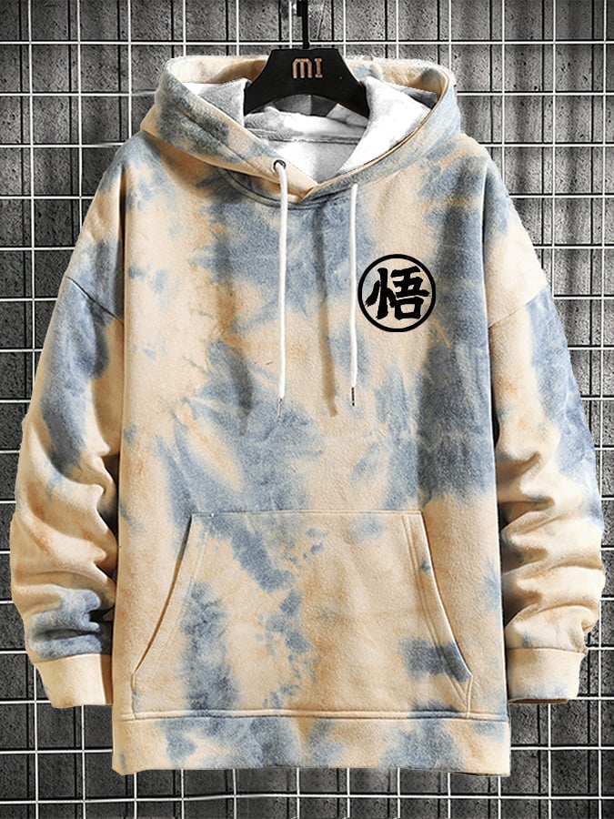 Men's Fashionable Tie-Dye Printed Hooded Sweatshirt