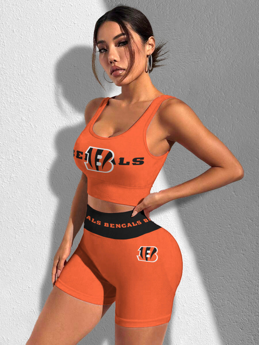 Cincinnati Bengals Sports Bra & Shorts Gym Set