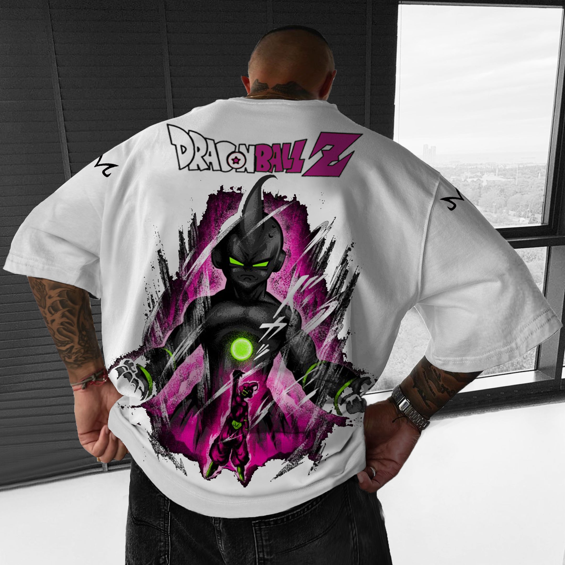 Unisex Oversized DB Buu Anime Print T-shirt