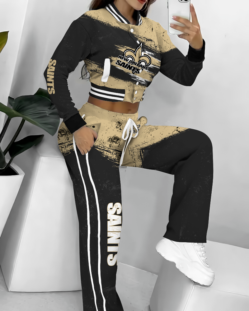 New Orleans Saints 3D Printed Varsity Jacket Set