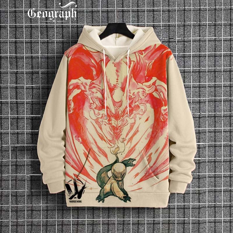 Men's Fashion Printed Casual Hoodie