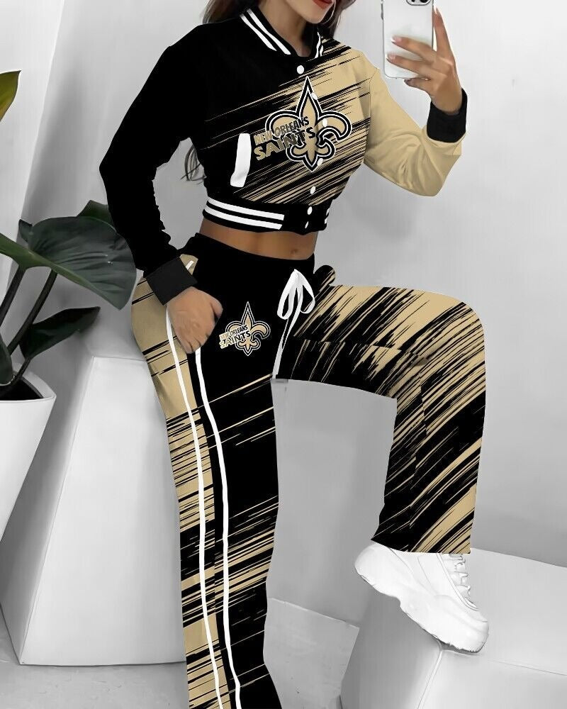 New Orleans Saints 3D Printed Varsity Jacket Set