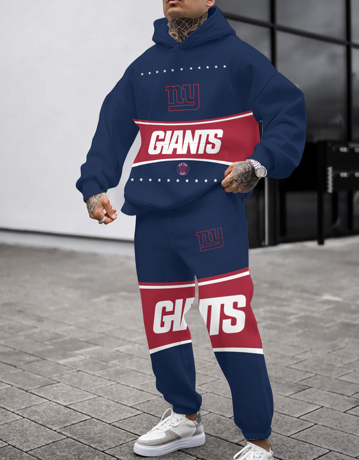 New York Giants 3D Printed Pullover Hoodie And Sweatpant 2pcs Tracksuits