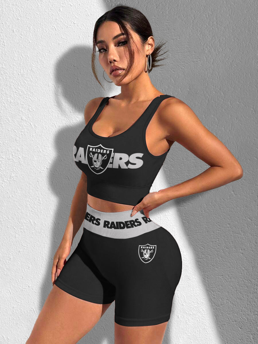 Las Vegas Raiders Sports Bra & Shorts Gym Set