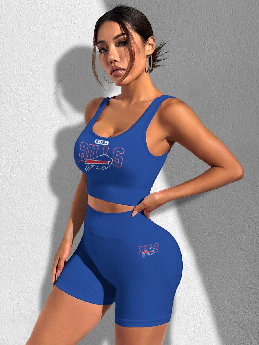 Buffalo Bills Sports Bra & Shorts Gym Set
