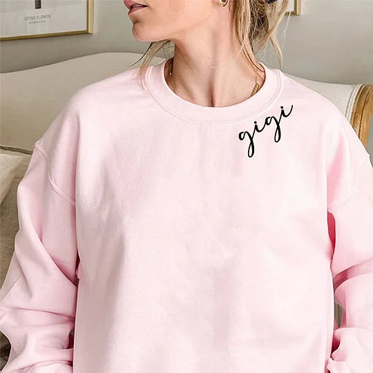 Mama Sweatshirt with Children's Names on the Sleeve, Custom Mother's Day Sweatshirt