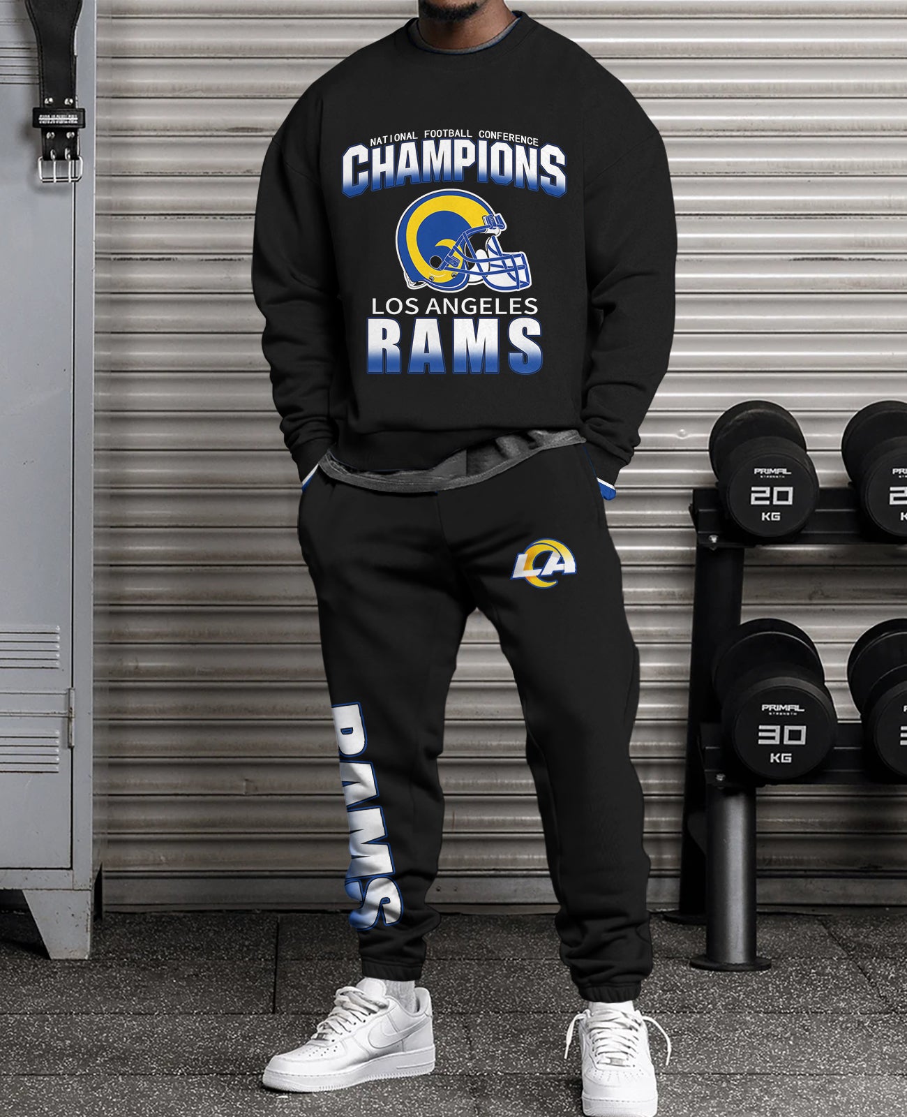 Los Angeles Rams 3D sweatsuit and sweatpants 2 piece outfits