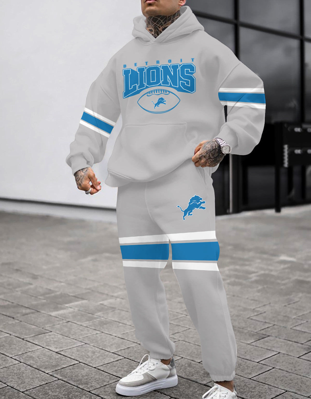 Detroit Lions 3D Printed Pullover Hoodie And Sweatpant 2pcs Tracksuits