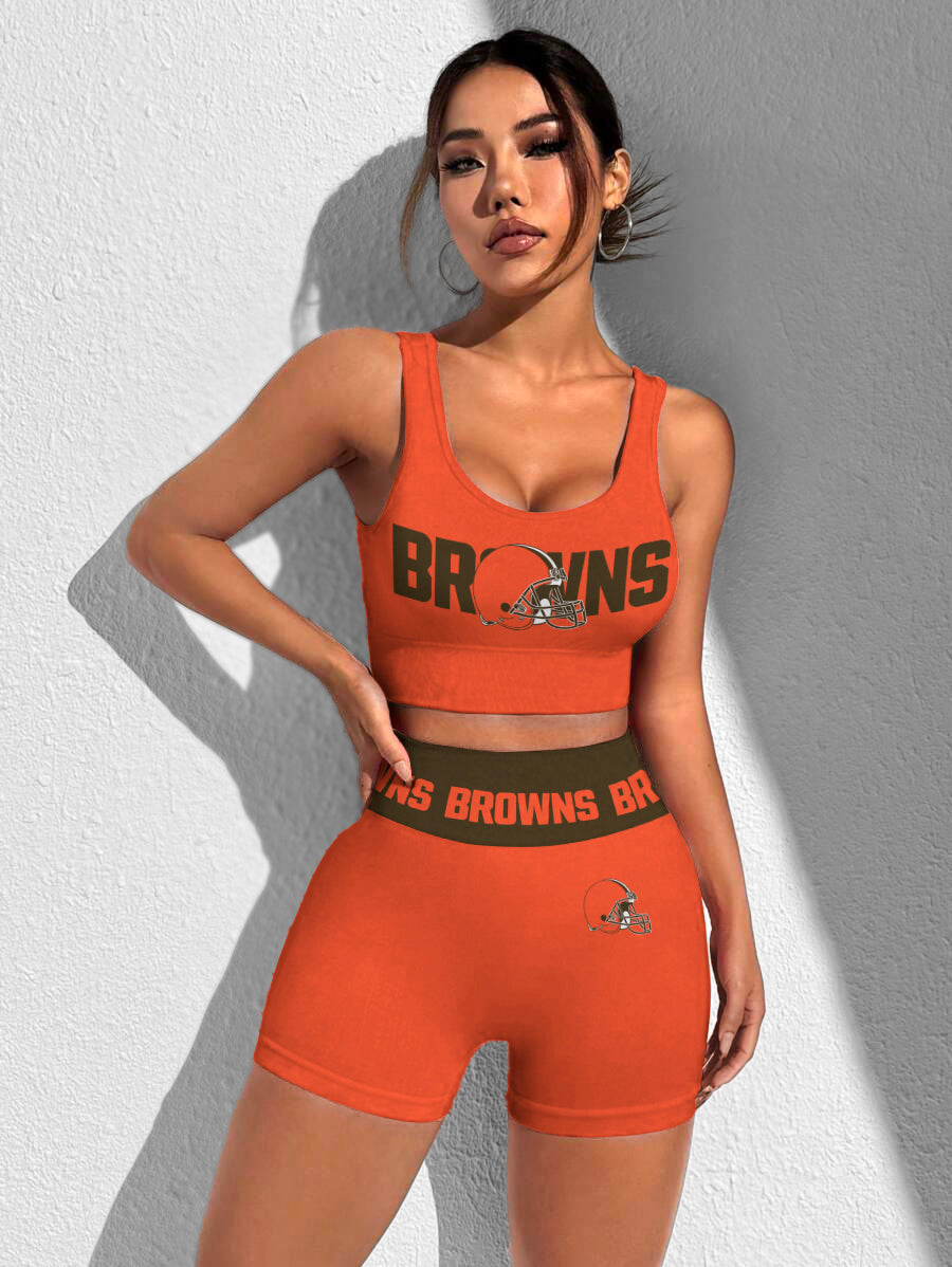Cleveland Browns Sports Bra & Shorts Gym Set