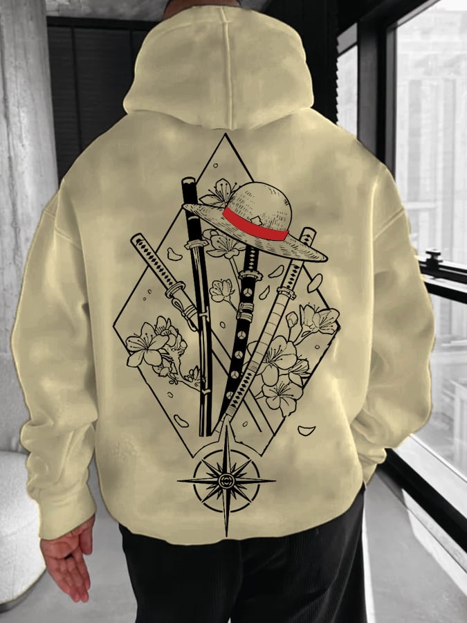 Men's Simple   Three-Knife Hoodie