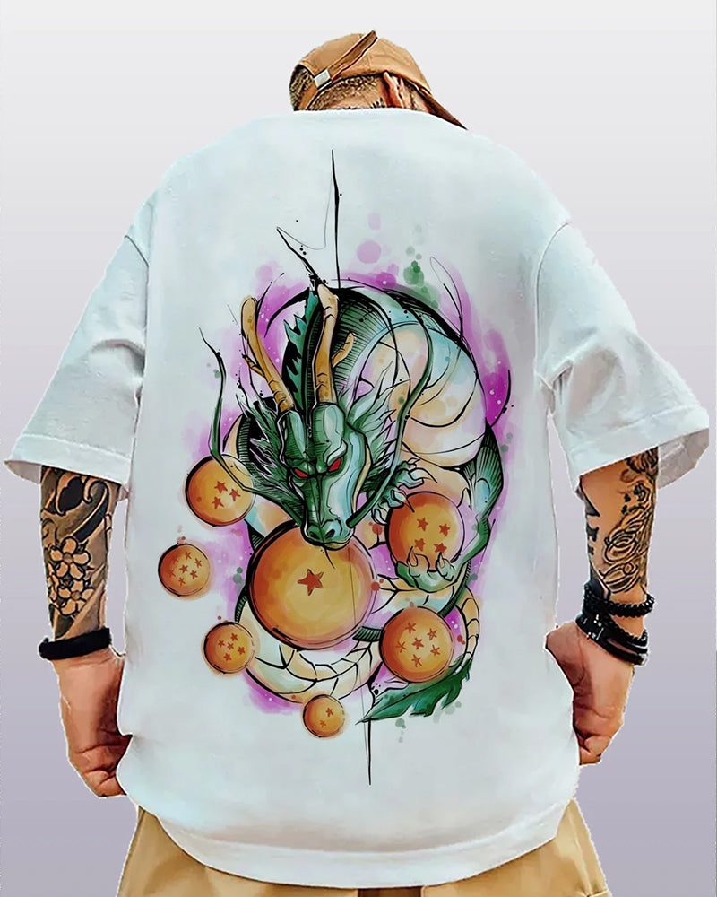 Unisex Dragon Ball Anime Dragon Print T-Shirt