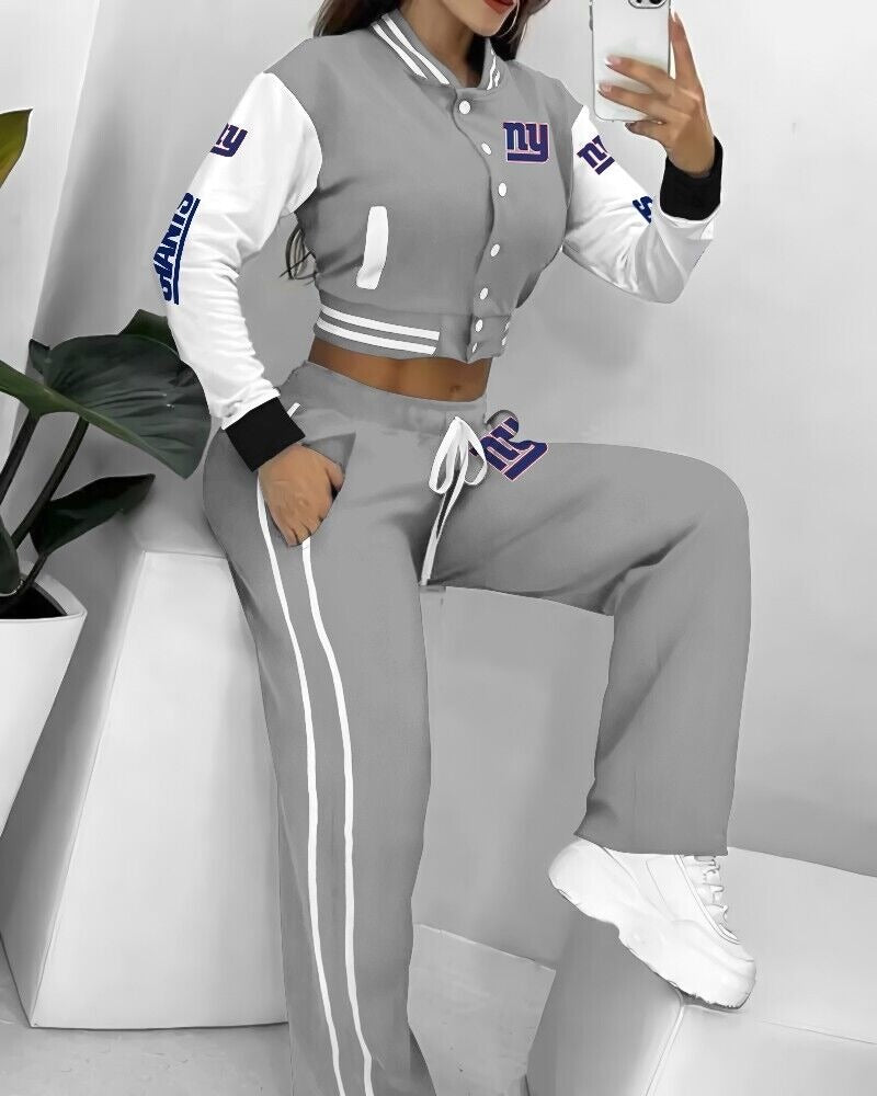 New York Giants 3D Printed Varsity Jacket Set