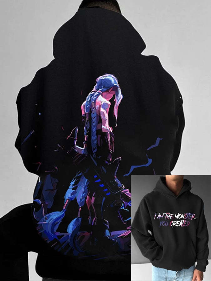 Men's Stylish Comic Print Hoodie