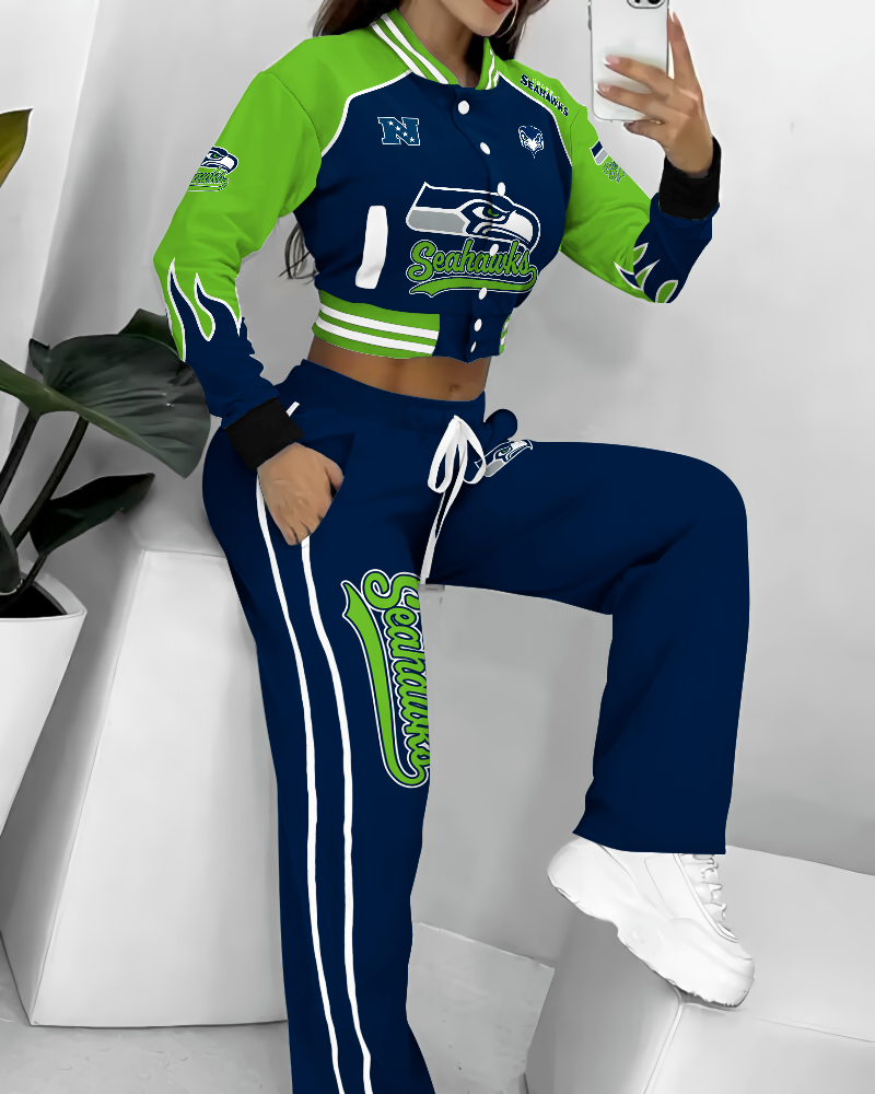 Seattle Seahawks  3D Printed Varsity Jacket Set