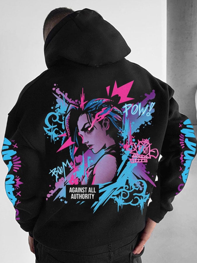 Men's Stylish Comic Print Hoodie