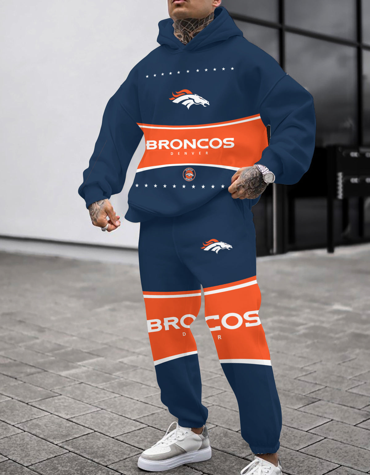 Denver Broncos 3D Printed Pullover Hoodie And Sweatpant 2pcs Tracksuits