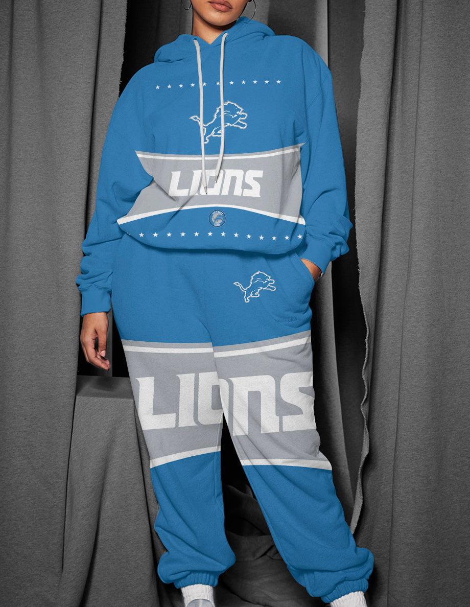 Detroit Lions 3D Printed Pullover Hoodie And Sweatpant 2pcs Tracksuits